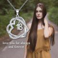 TOUPOP 925 Sterling Silver Heart Pendant Necklace, 18th Birthday Gift For Her-0-3