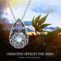 wholesale 925 Sterling Silver Moonstone & Opal Teardrop Cremation Keepsake Jewelry Pendant Necklace for Ashes-0-4