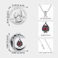 wholesale 925 Sterling Silver Red Crystal Moon Tree Pendant Necklace-0-5