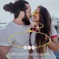 wholesale 14K Solid Gold Freshwater Cultured Pearl Bracelet Anniversary Birthday Gift for Women-0-5