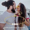 wholesale 14K Solid Gold Freshwater Cultured Pearl Bracelet Anniversary Birthday Gift for Women-0-5