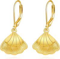 wholesale 925 Sterling Silver Plated Gold Shell Drop Earrings Minimalist s for Her-Golden Shell