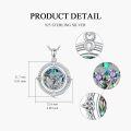wholesale 925 Sterling Silver Celtic Knot Abalone Shell Purple Crystal Thistle Pendant Necklace Irish Lucky Charm s for Women Girls-0-2