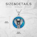 wholesale Opalite Metal Snake Pendant Necklace for Men & Women - Blue Green Stone -0-3