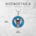 wholesale Opalite Metal Snake Pendant Necklace for Men & Women - Blue Green Stone -0-3