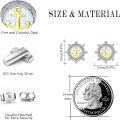 wholesale 925 Sterling Silver Anchor Earrings with Opal Stone Nautical s for Women-0-4