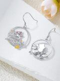 wholesale 925 Sterling Silver Koala Bear and Baby Dangle Drop Earrings for Women Gifts-0-3