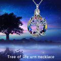 wholesale 925 Sterling Silver Tree of Life Urn Necklace with Crystal for Ashes - Cremation Jewelry Memorial Keepsake-0-4