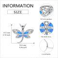 wholesale 925 Sterling Silver Blue Opal Filigree Dragonfly Pendant Necklace for Women and Moms-0-3