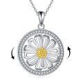 wholesale 925 Sterling Silver Spinning Daisy Pendant Necklace-0-0
