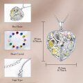 TOUPOP Sterling Silver & Natural Gemstone Tree Of Life Birthstone Necklace Pendant-0-3