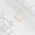 wholesale 14K Gold Minimalist Heart Charm Vertical Bar Chain Necklaces Wholesale for Women 18 + Extender-0-3