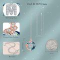 TOUPOP Sterling Silver Blue Crystal M Initial Butterfly Rose Necklace-0-2