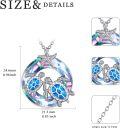 wholesale 925 Sterling Silver Blue Opal Sea Turtles Pendant Necklace for Women-0-9