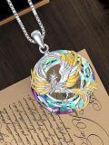 wholesale Sterling Silver Crystal Phoenix Necklace Gift for Women-0-4