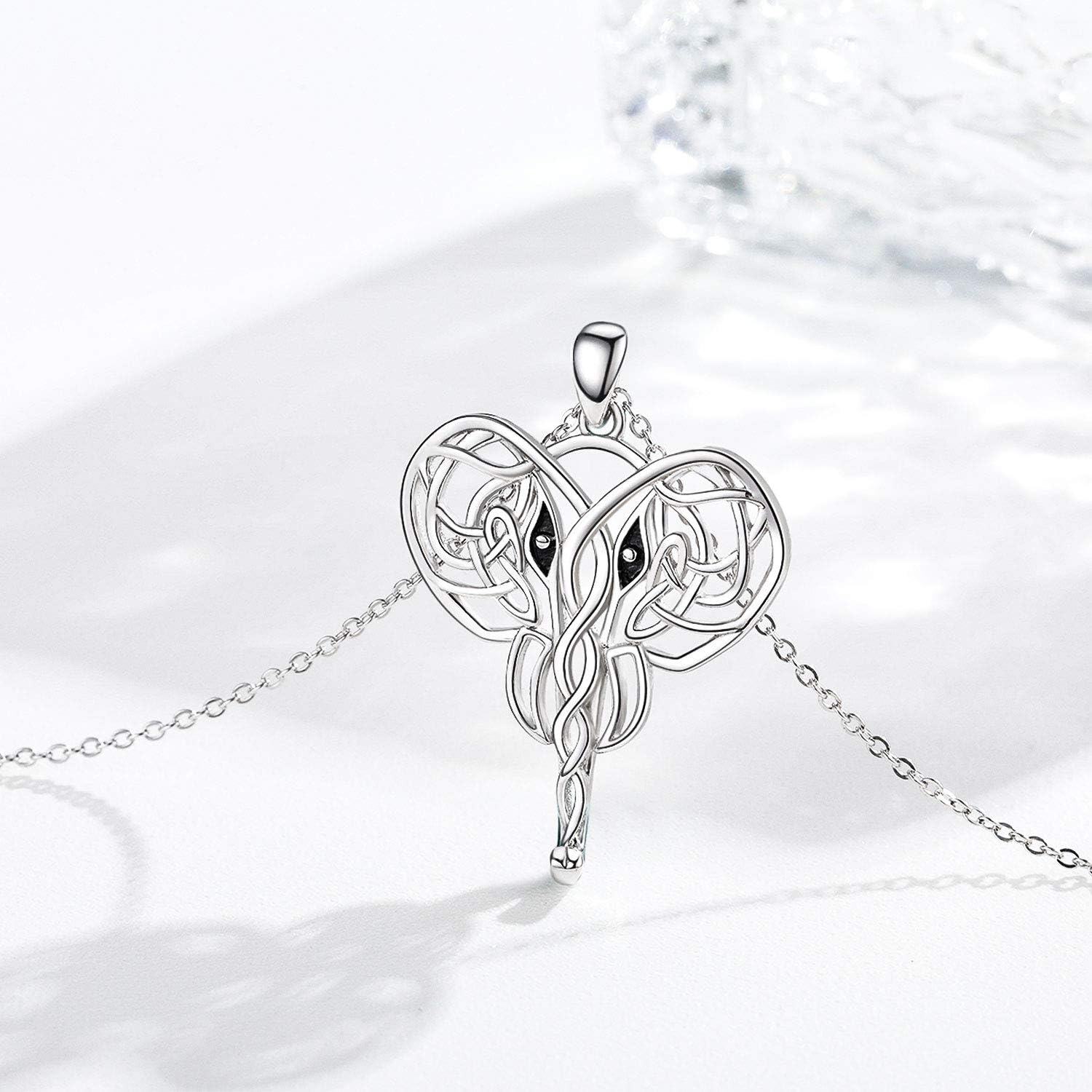 Sterling Silver Elephant Pendant Necklace for Women Lucky Animal Jewelry Gift -0-4