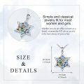 wholesale 925 Sterling Silver Blue Abalone Star of David Pendant Necklace with Multi-Color Stones and Eye Design-0-2