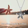 wholesale 925 Sterling Silver Starfish Pendant with Cubic Zirconia Necklaces for Women Girls s-0-3