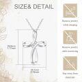 wholesale 925 Sterling Silver Cubic Zirconia Infinity Cross Pendant Necklace for Women - 30 Chain Length-0-3