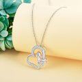 wholesale 925 Sterling Silver Heart Unicorn Pendant Necklace s for Women-0-1