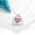 wholesale 925 Sterling Silver Snowman Heart Pendant Necklace - Festive Holiday  for Women-0-3