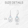 wholesale 925 Sterling Silver Celtic Knot Teardrop Drop Earrings with Blue Moonstone-0-2