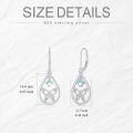 wholesale 925 Sterling Silver Platinum Plated Celtic Knot Butterfly Blue Opal Drop Earrings-0-2