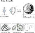 wholesale 925 Sterling Silver Moonstone Sun & Star Huggie Hoop Earrings for Women-0-2