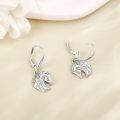 wholesale 925 Sterling Silver Horse Head Shape Pendant Hoop Earrings for Women Gift Ideas-0-2