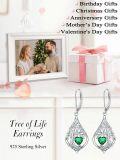 wholesale 925 Sterling Silver 12 Months Birthstone Crystal Tree of Life Earrings-0-5