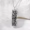 TOUPOP Sterling Silver Tree Of Life Cylinder Bar Cremation Jewelry For Ashes Memorial Keepsake-0-4