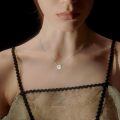 wholesale 14K Rose Gold Moissanite Round Cut Solitaire Pendant Necklace 0.5-2 ct 16+2 Chain-0-6