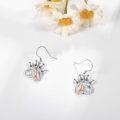 wholesale 925 Sterling Silver Heart-Shaped Dog and Girl Charm Dangle Earrings for Mom-0-2