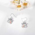 wholesale 925 Sterling Silver Hummingbird Earrings Wholesale With Enamel And Flower Charm-0-3