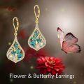wholesale 925 Sterling Silver Blue Enamel Floral Drop Earrings with Pearls and Crystals-0-1