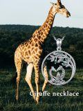 wholesale 925 Sterling Silver Tree of Life Giraffes Heart Shape Pendant Necklaces with Green Stones s for Girls/Women/Mom/Sister-0-1