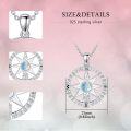wholesale 925 Sterling Silver Compass Pendant Necklace with Opal Stone for Nurses Artists and Chemists Inspiring Gifts-0-4