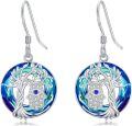 wholesale TOUPOP Evil Eye/hamsa Hand Earrings 925 Sterling Silver Tree Of Life Blue Crystal Dangle Earrings Protection Jewelry Amulet Christmas Gifts For Women Her -0-0