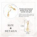 wholesale 10K Gold Treble Clef Diamond Drop Earrings Fine s for Women-0-4