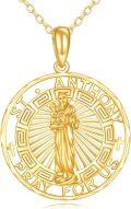 wholesale 14K Gold Saint Florian Firefighter Protection Cross Pendant Necklace for Men & Women-0-0
