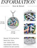 wholesale 925 Sterling Silver Abalone Shell Wolf Tree of Life Cremation Keepsake Pendant Necklace with Funnel and Fill Tool - Always in My Heart-0-4