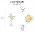 wholesale 925 Sterling Silver Sunflower Cross Pendant Necklace for Women-0-3