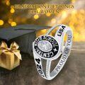 wholesale TOUPOP Personalized Graduation Rings For Women 925 Sterling Silver/10k Gold/14k Gold/18k Gold Class Band Ring Customized High School University College Ring Graduation Jewelry Gifts For Her Girls -0-1