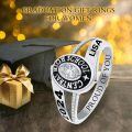 TOUPOP 925 Silver/10k/14k/18k Gold Custom Graduation Class Ring For Women-0-1
