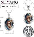 wholesale Sterling Silver Religious Medal Pendant Necklace for Women Men-0-17