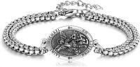 wholesale 925 Sterling Silver Saint Michael Guardian Angel Protection Charm Bracelet for Men Women Gifts-Modern
