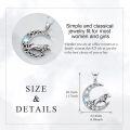 wholesale 925 Sterling Silver Moonstone Wolf Pendant Necklace-0-4