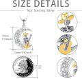 wholesale 925 Sterling Silver Crescent Moon Guitar Skeleton Pendant Necklace - Gothic s-0-2