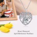 wholesale TOUPOP Tree Of Life Necklace Sterling Silver Diamond April Birthstone Pendant Necklace Irish Celtic Heart Tree Jewelry Birthday Christmas Gifts For Women Wife Girlfriend -0-3