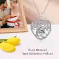 TOUPOP Sterling Silver Diamond Tree Of Life Pendant Necklace-0-3